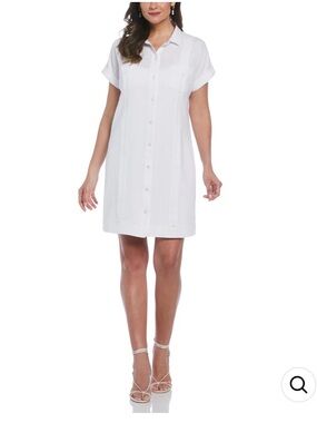Cubavera White Linen Button-Up Shirt